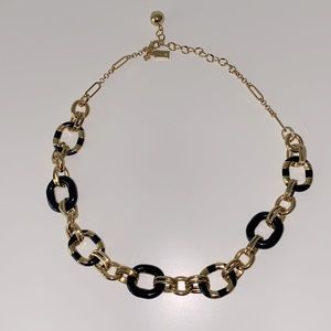 Kate Spade black and gold chain link necklace